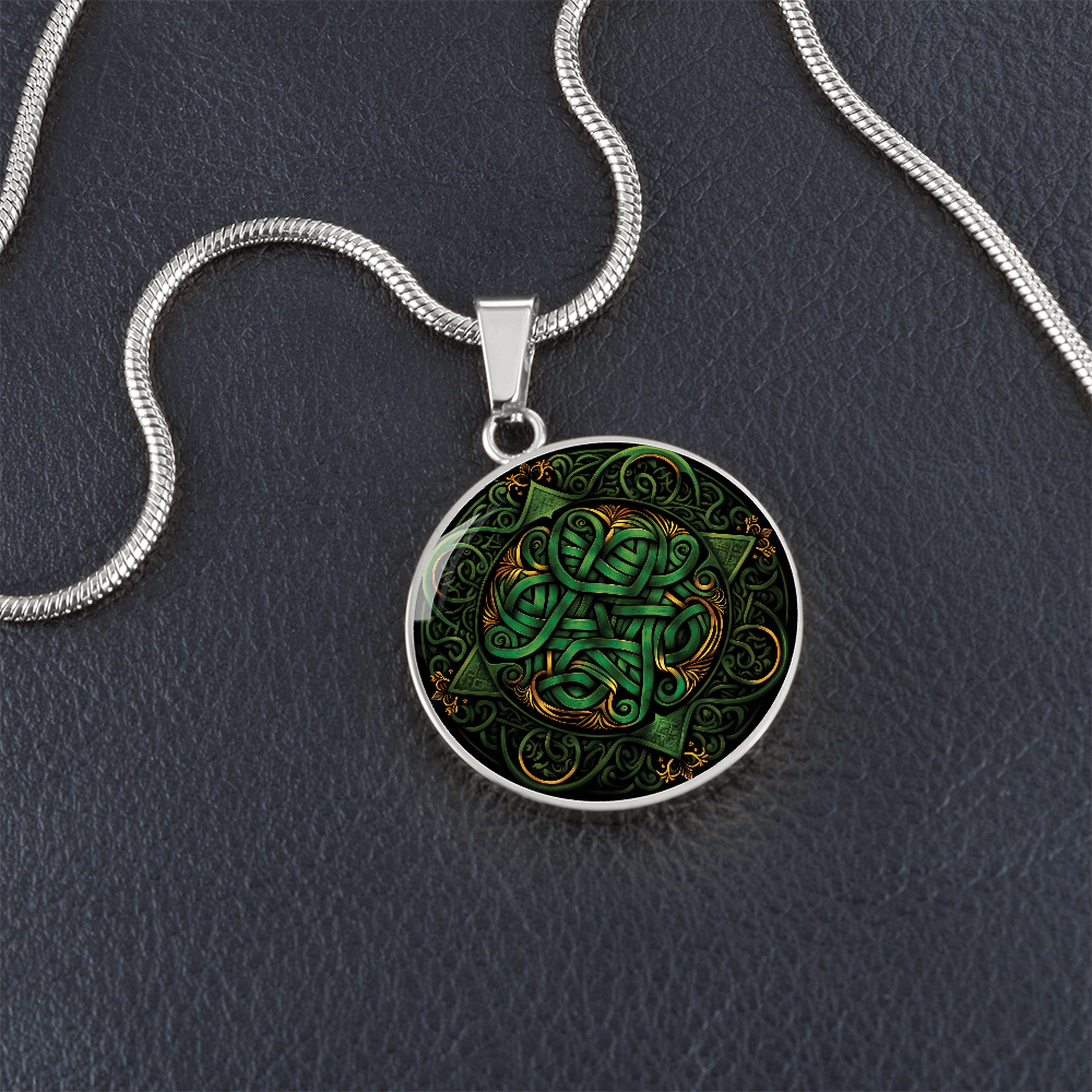 Green Celtic Knot Necklace - Romantic Pendant Jewelry
