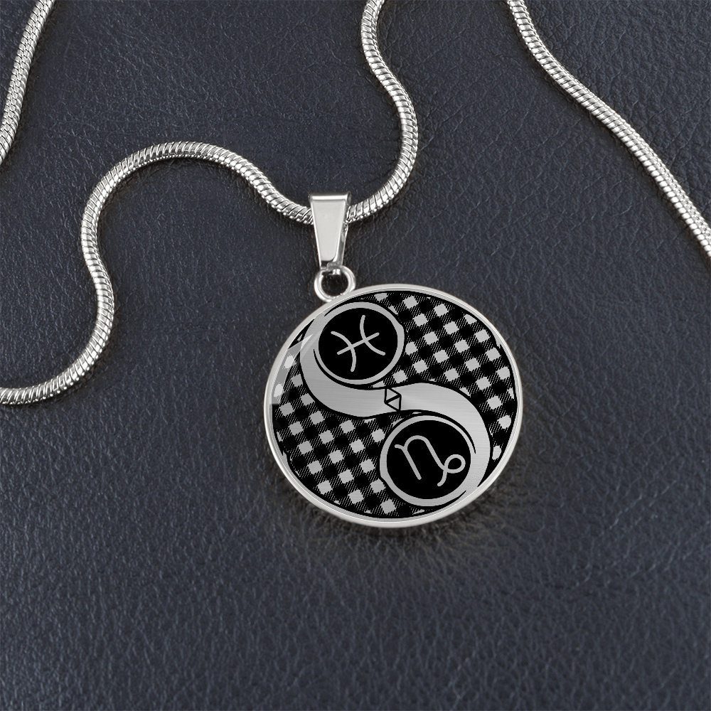 Pisces & Capricorn Necklace, Yin Yang Couples Zodiac Jewelry