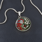 Poppy Yin Yang Necklace - August Birth Month Flower Pendant Jewelry