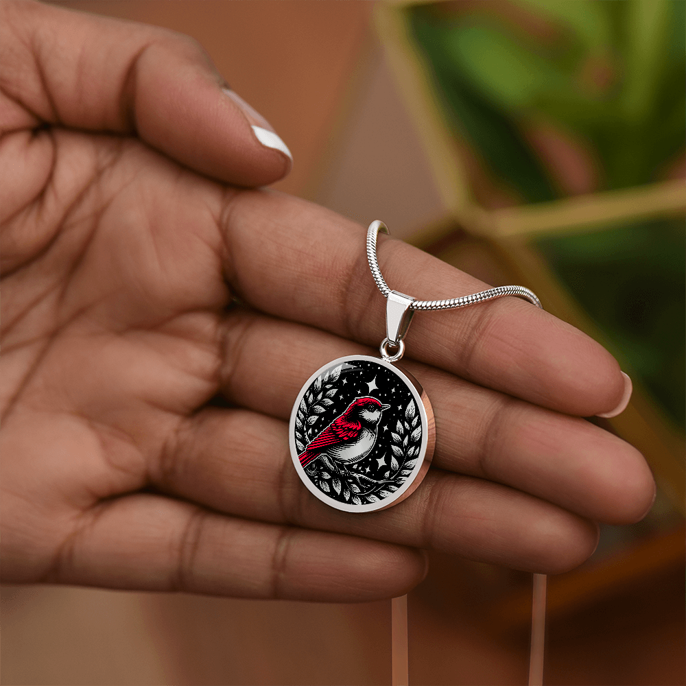 Red Bird Necklace - Wildlife Pendant Jewelry