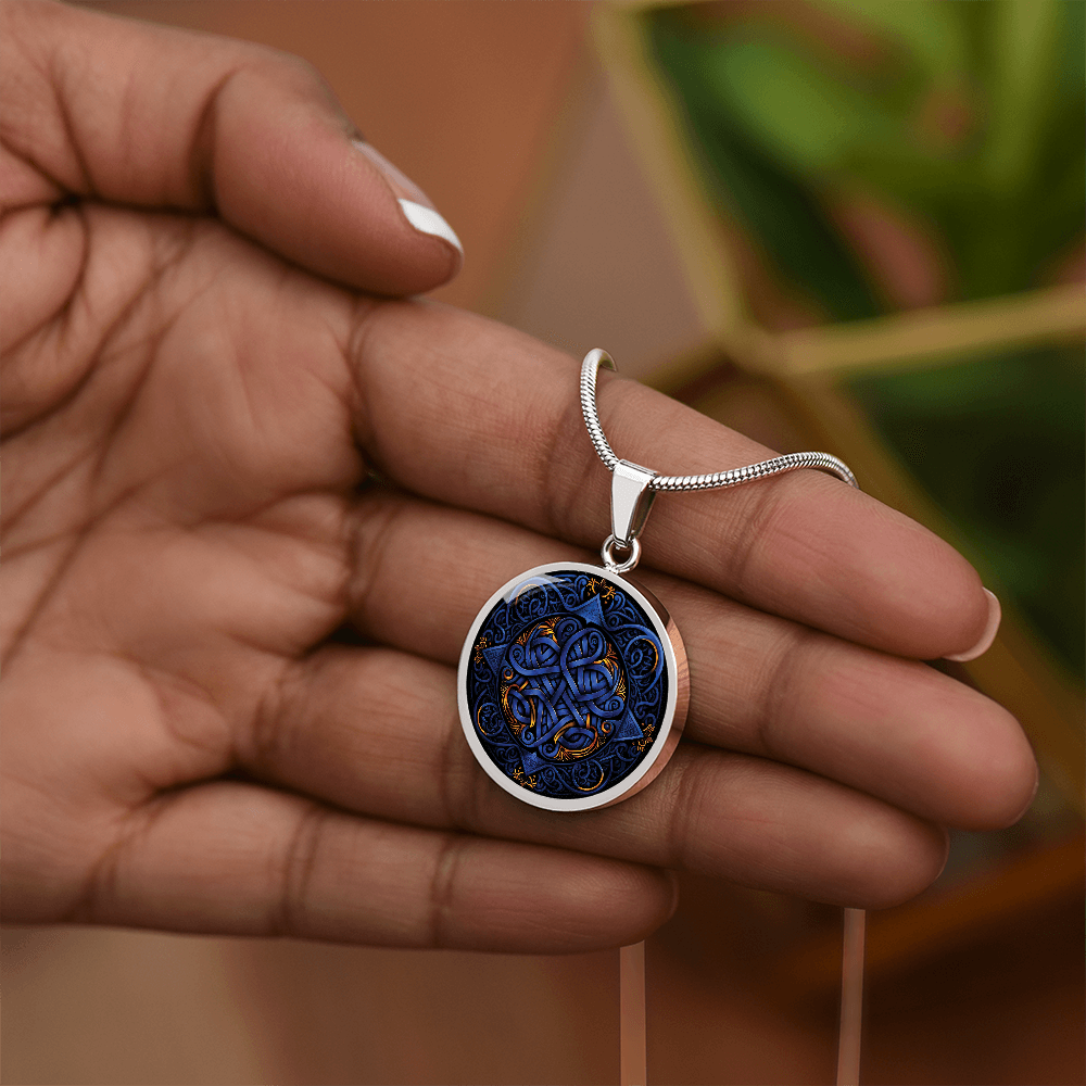 Blue Celtic Knot Necklace - Romantic Pendant Jewelry