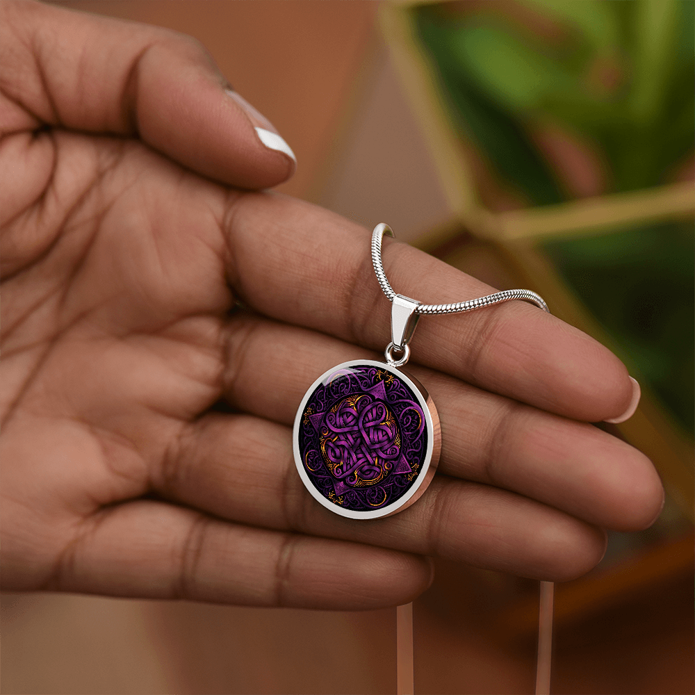 Purple Celtic Knot Necklace - Romantic Pendant Jewelry