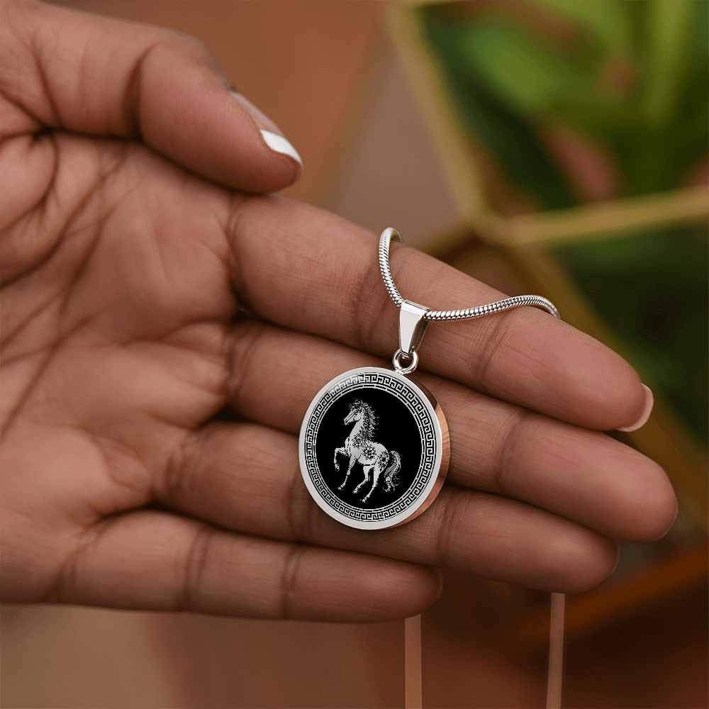 Horse Necklace Chinese Zodiac Animal Pendant Jewelry
