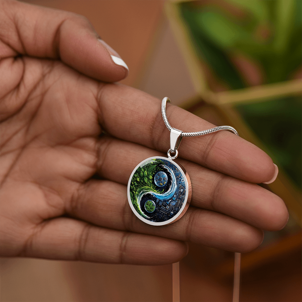 Nature & Circuit Yin Yang Pendant Necklace