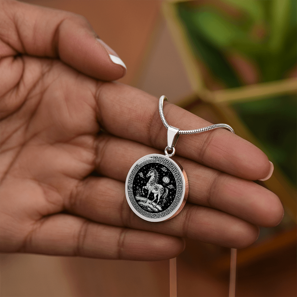 Horse Necklace Chinese Zodiac Pendant Jewelry