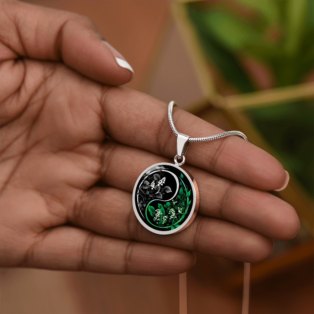 Lily of the Valley Necklace - May Yin Yang Birth Flower Jewelry