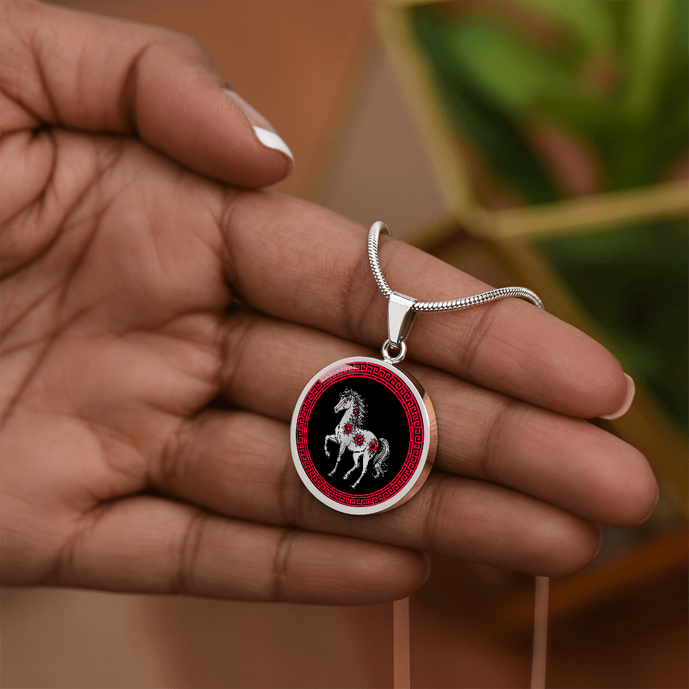 Horse Necklace Chinese Zodiac Pendant Jewelry