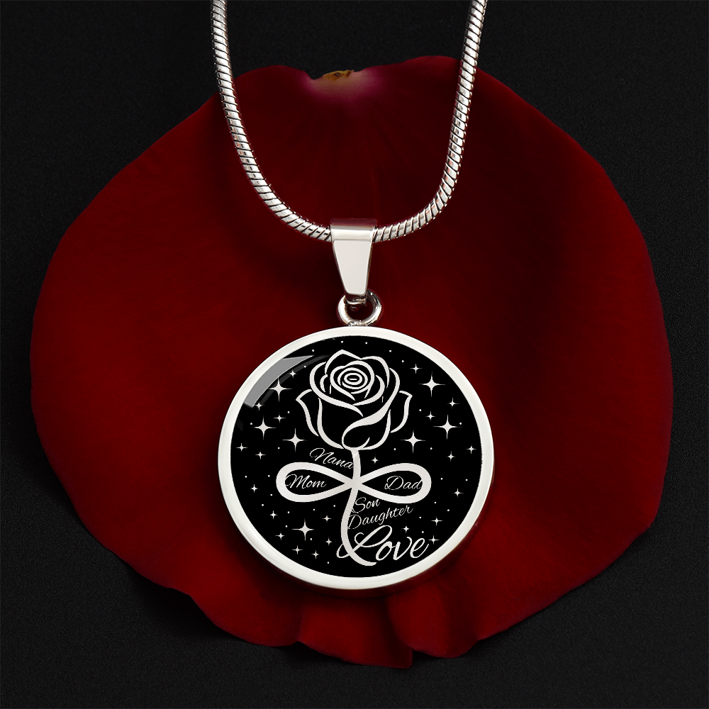 Family Infinity Rose Necklace