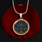 Celtic Tree of Life Pendant Necklace - Larkspur July Birth Flower Jewelry