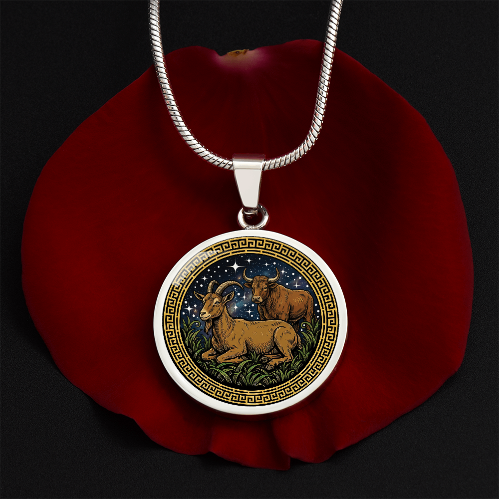 Ox & Goat Necklace - Couples Chinese Zodiac Animal Pendant Jewelry