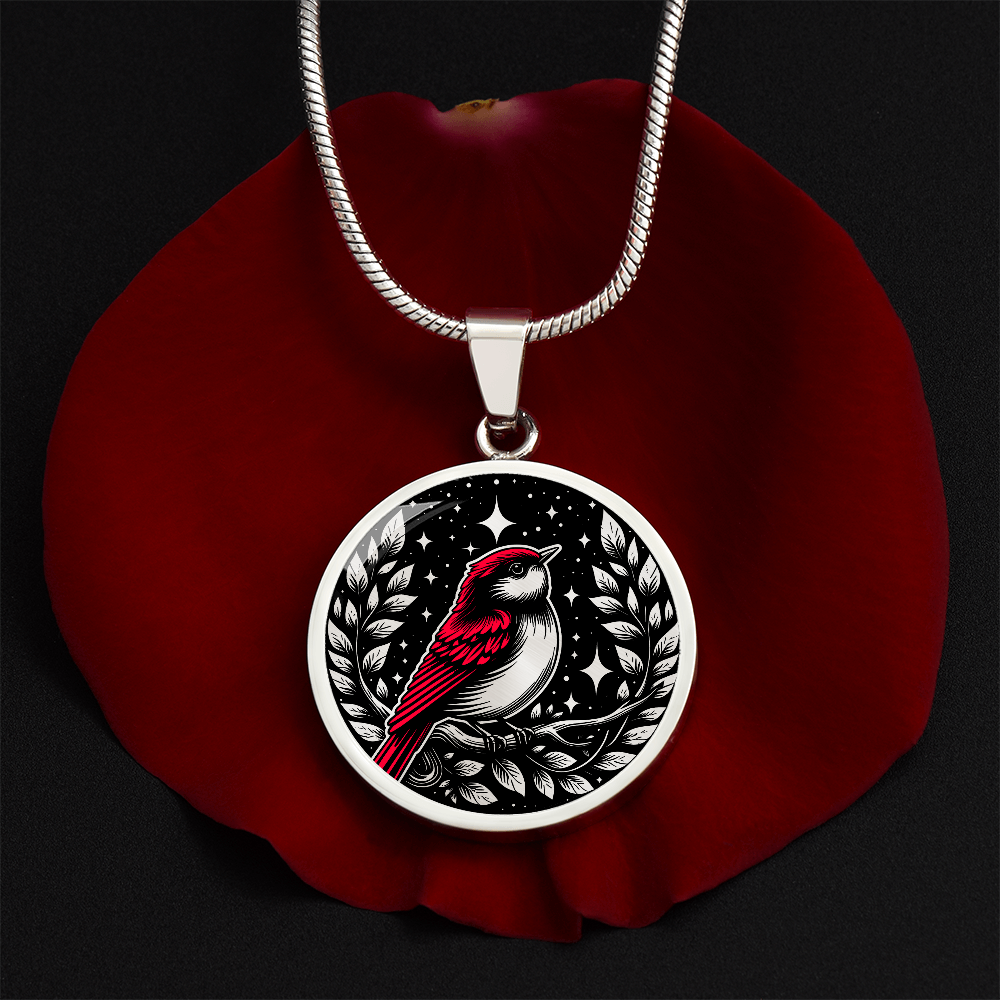 Red Bird Necklace - Wildlife Pendant Jewelry
