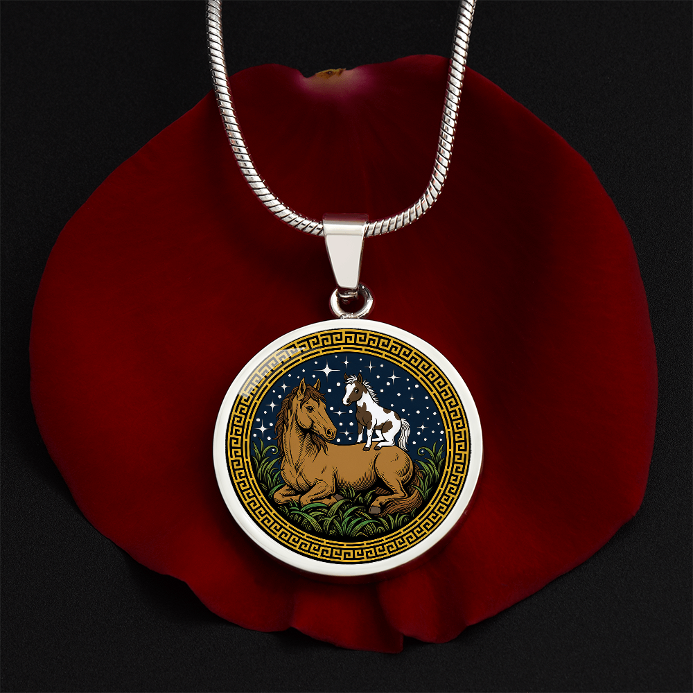 Horse and Horse Necklace - Couples Chinese Zodiac Animal Pendant Jewelry