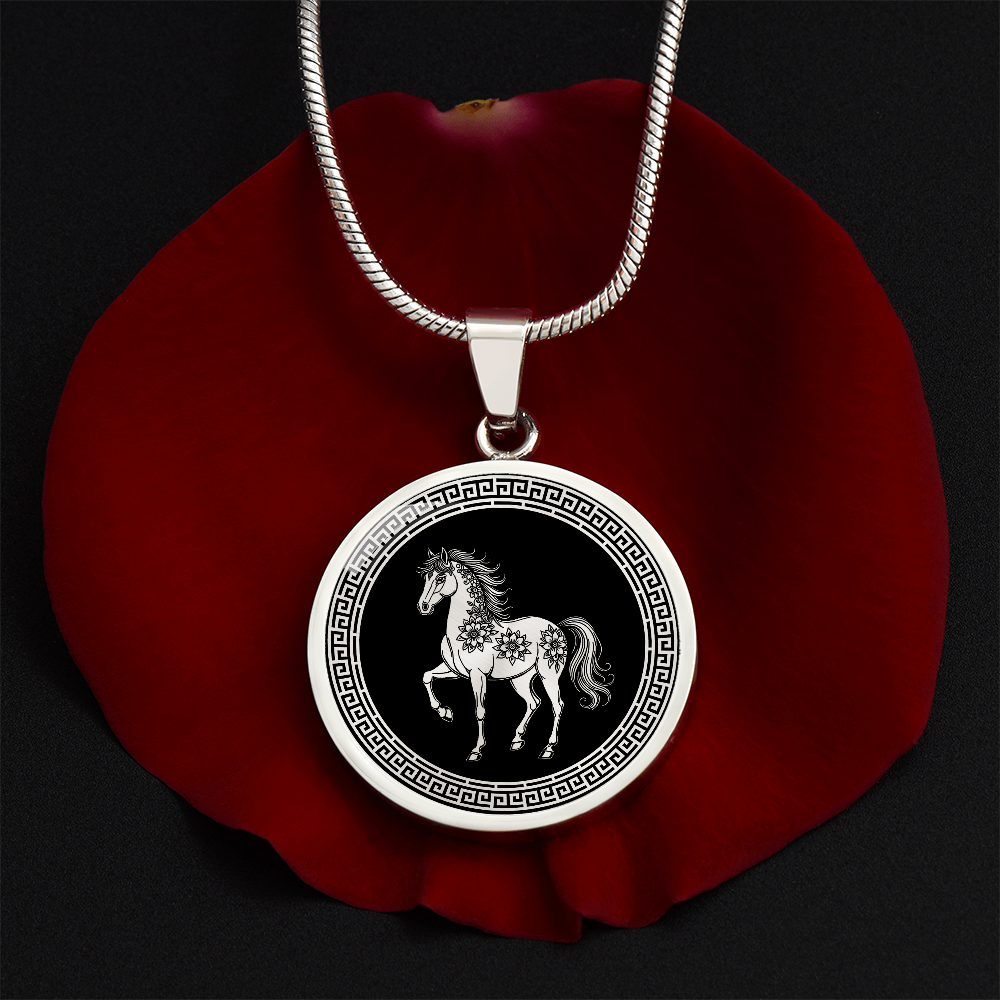 Horse Necklace Chinese Zodiac Animal Pendant Jewelry