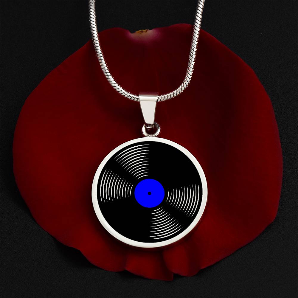 Vinyl Record Necklace Gold - Personalized Music Pendant - Music Theme Gifts For Her or Him - Silver Record Pendant Necklace For Woman or Men