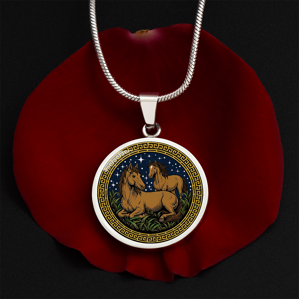 Horse and Horse Necklace - Couples Chinese Zodiac Animal Pendant Jewelry