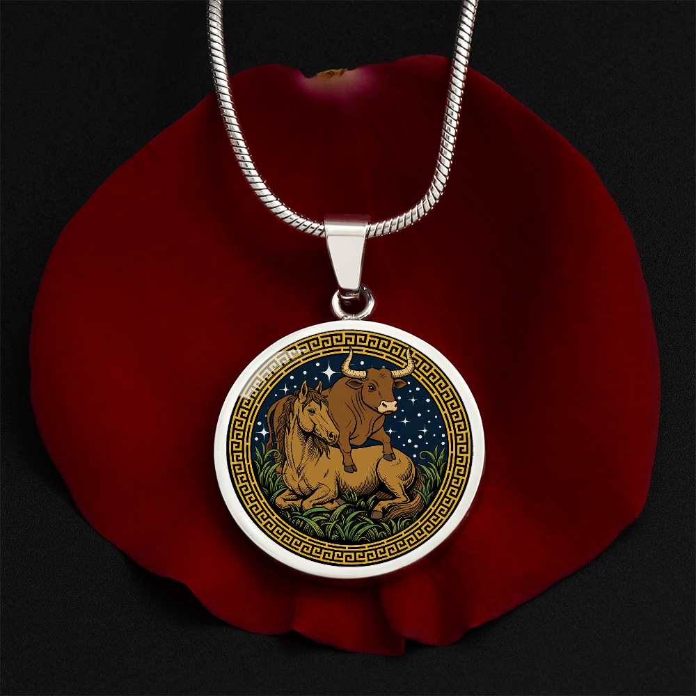 Ox and Horse Necklace - Couples Chinese Zodiac Animal Pendant Jewelry