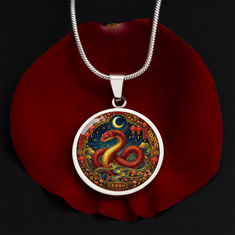 Year of The Snake Necklace - Chinese Zodiac Animal Charm Pendant Jewelry