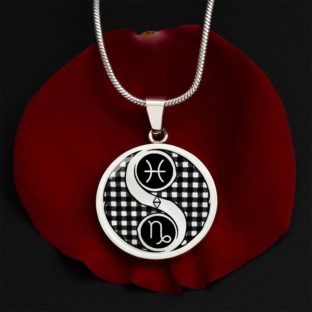 Pisces & Capricorn Necklace, Yin Yang Couples Zodiac Jewelry