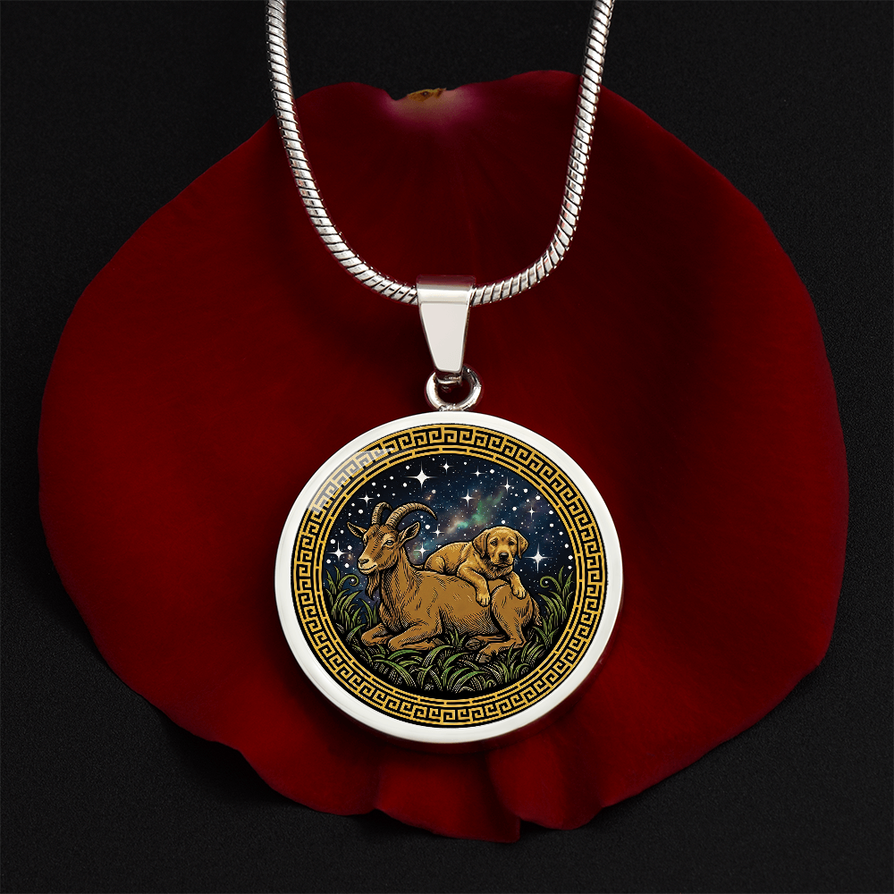 Dog & Goat Necklace - Couples Chinese Zodiac Animal Pendant Jewelry