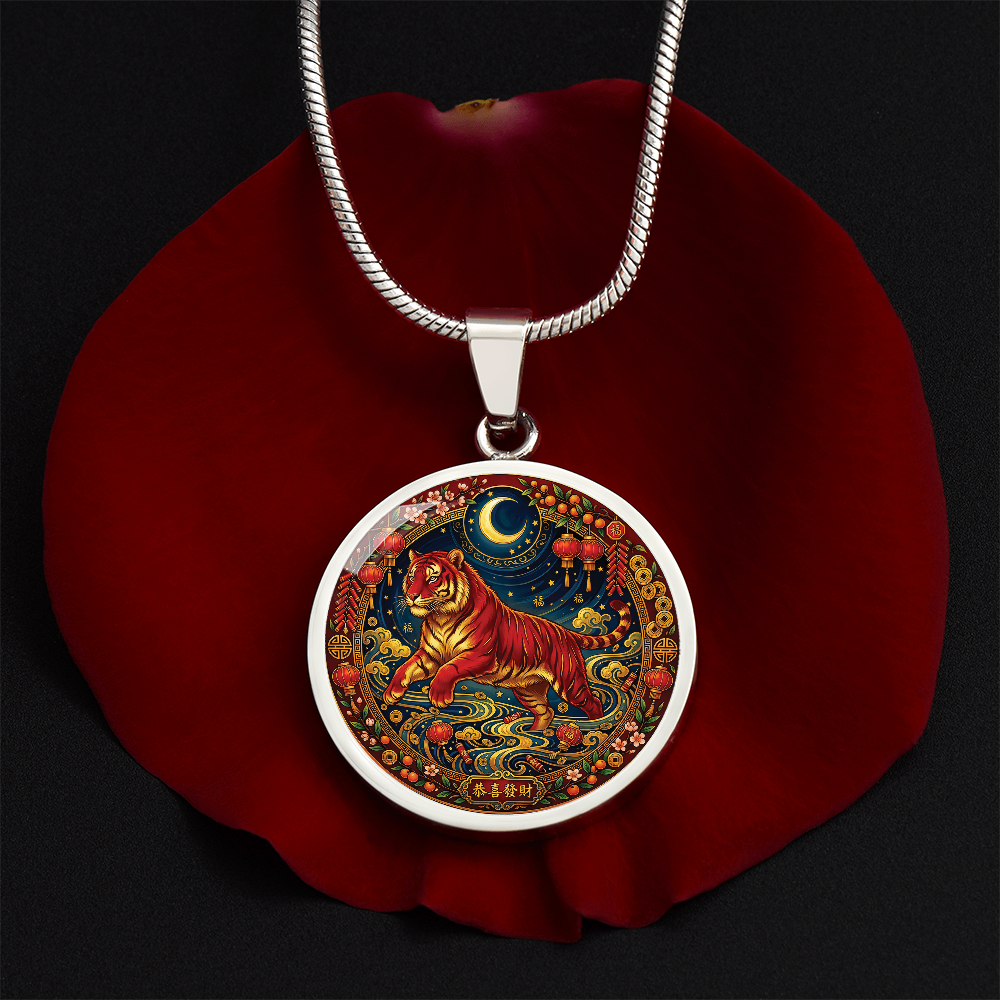 Year of The Tiger Necklace - Chinese Zodiac Animal Charm Pendant Jewelry