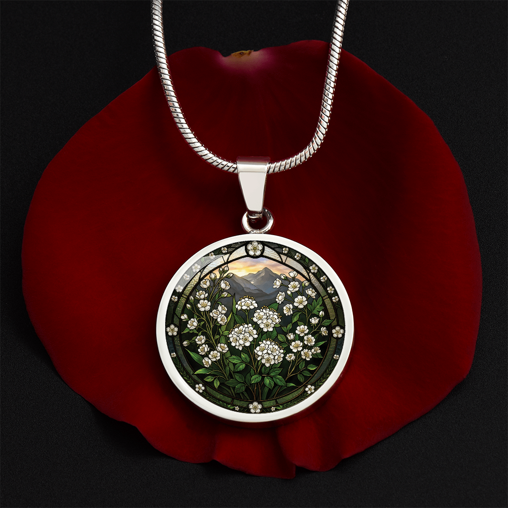 White Hawthorn Necklace - May Birth Flower Pendant Jewelry