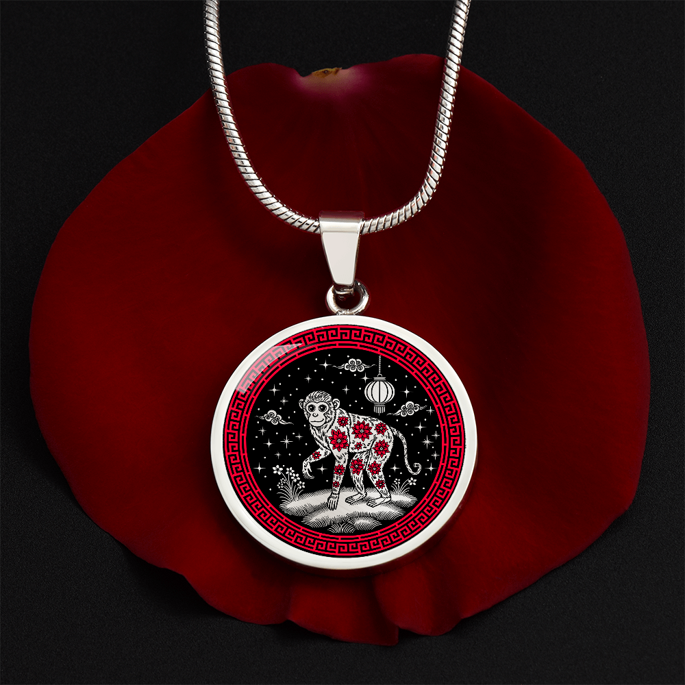 Monkey Necklace Chinese Zodiac Animal Pendant Jewelry