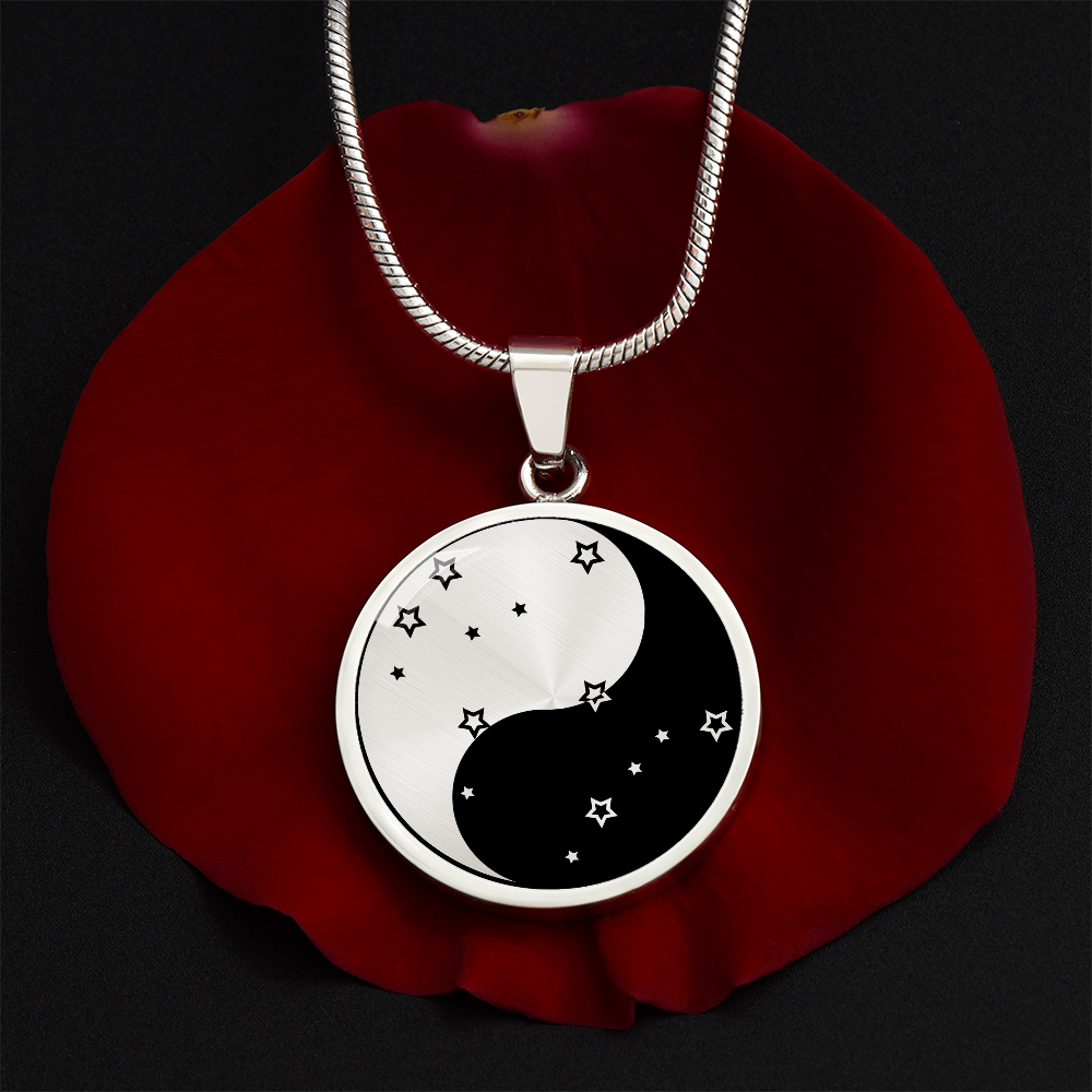 Gemini Yin Yang Pendant Necklace - Zodiac Constellation Jewelry