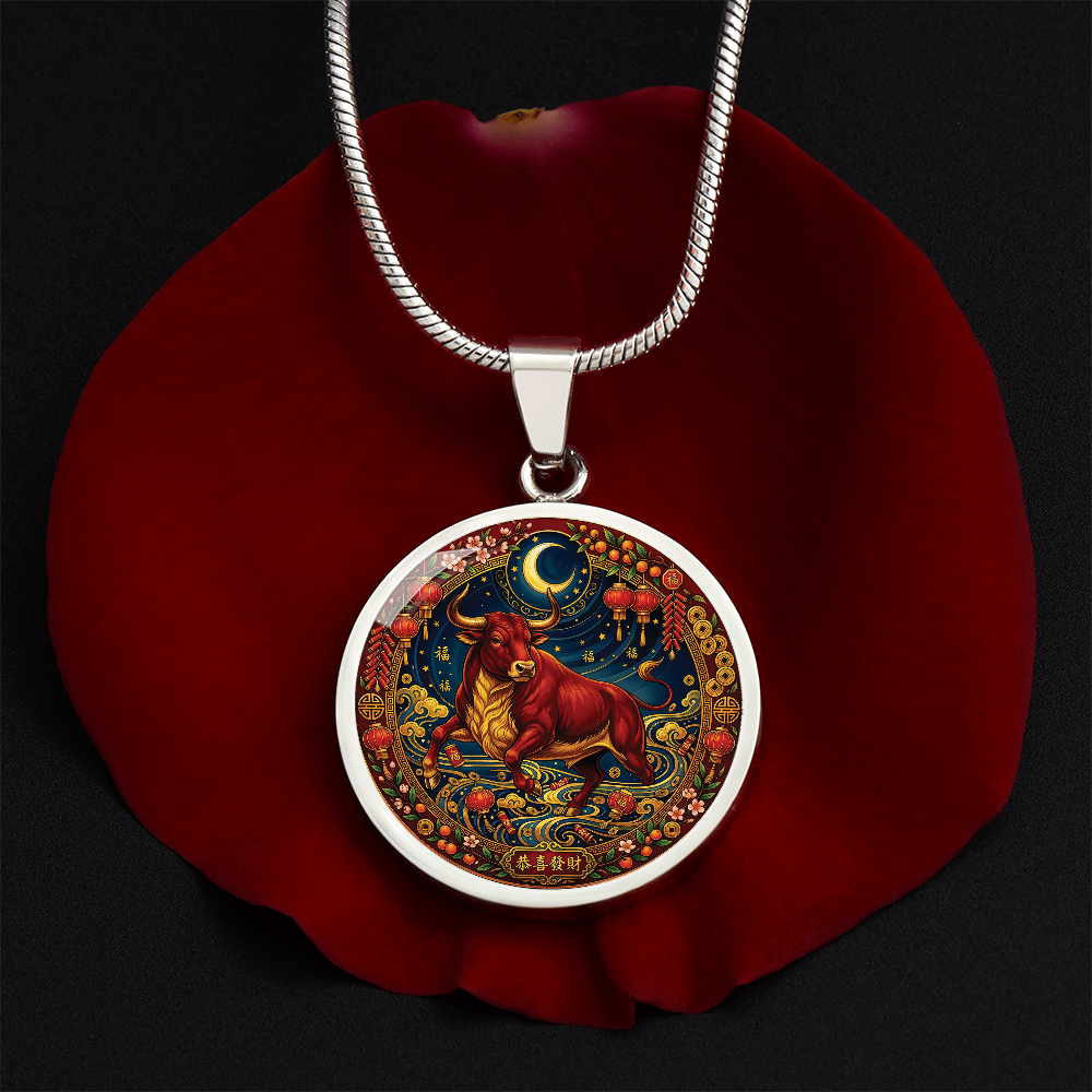 Year of The Ox Necklace - Chinese Zodiac Animal Charm Pendant Jewelry