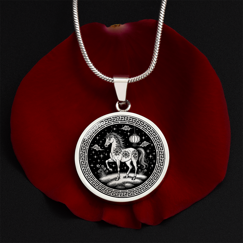 Horse Necklace Chinese Zodiac Pendant Jewelry