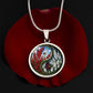 Larkspur Yin Yang Necklace - July Birth Month Flower Pendant Jewelry