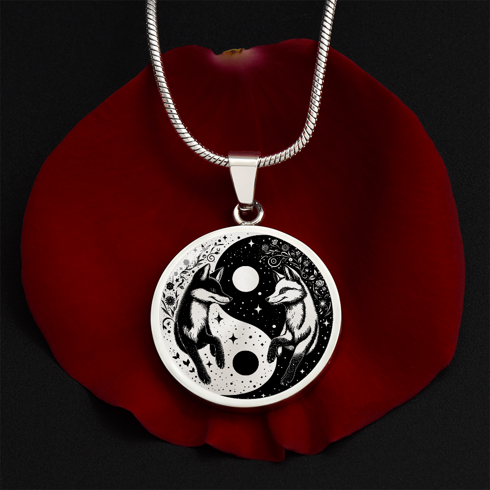 Fox Yin Yang Pendant Necklace