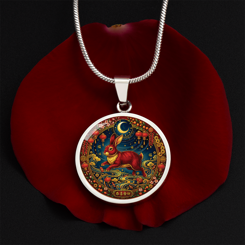 Year of The Rabbit Necklace - Chinese Zodiac Animal Charm Pendant Jewelry