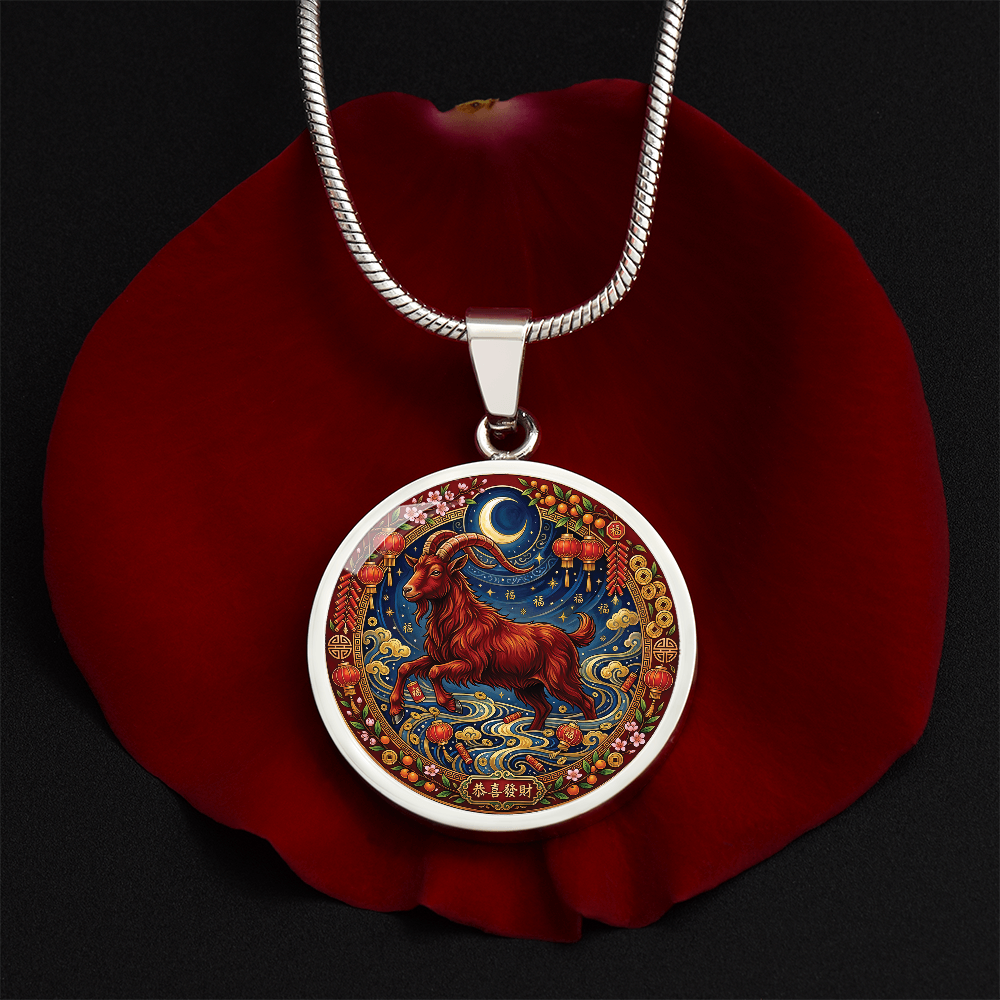 Year of The Goat Necklace - Chinese Zodiac Animal Charm Pendant Jewelry