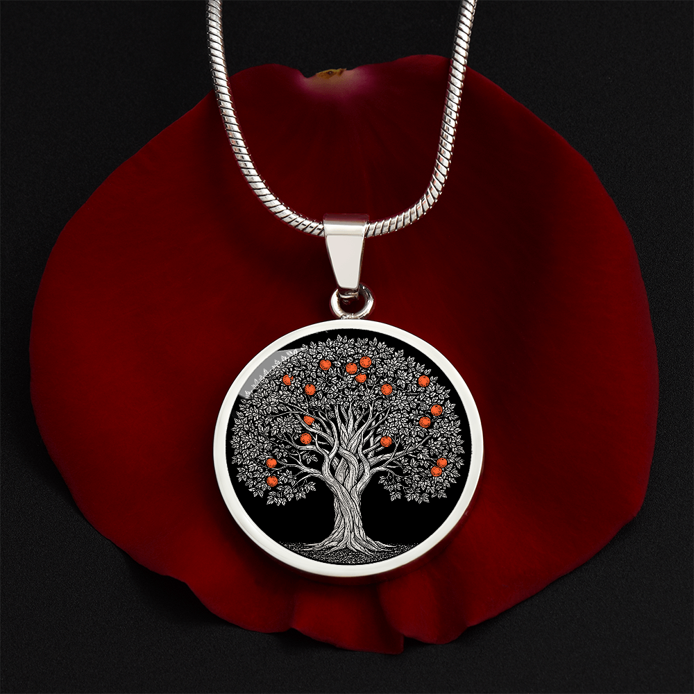 Orange Tree Necklace - Symbolic Charm Pendant Jewelry