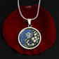 Morning Glory Yin Yang Necklace - September Birth Month Flower Pendant Jewelry