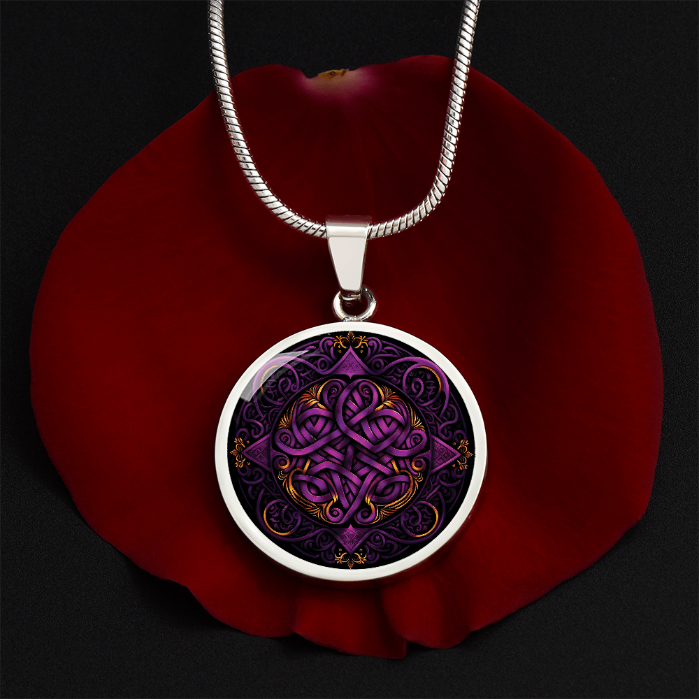 Purple Celtic Knot Necklace - Romantic Pendant Jewelry
