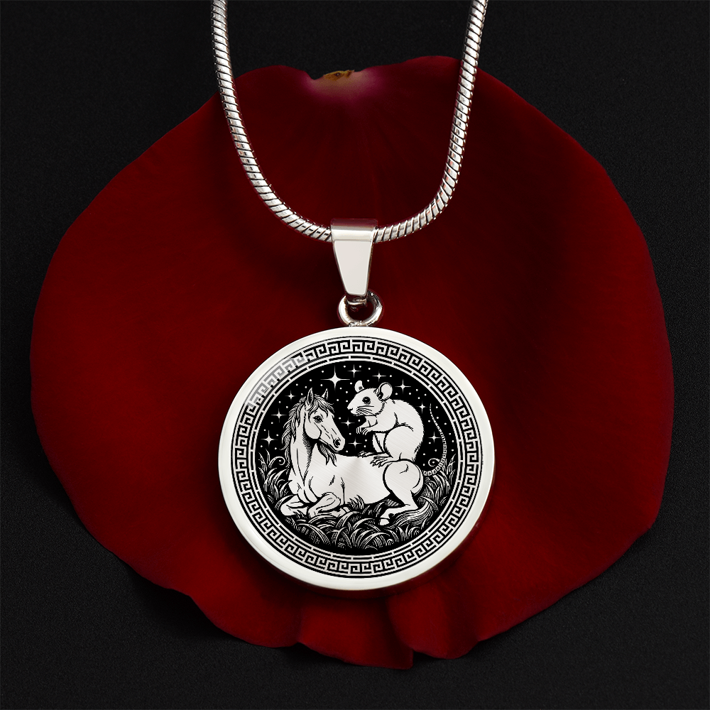 Rat and Horse Necklace - Couples Chinese Zodiac Animal Pendant Jewelry