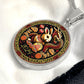 An Elegant silver pendant Year of the Rabbit and Year of the Dragon Necklace. The colors are yellow, Red and Black . This jewelry offers personalization with an engraving option for a name.