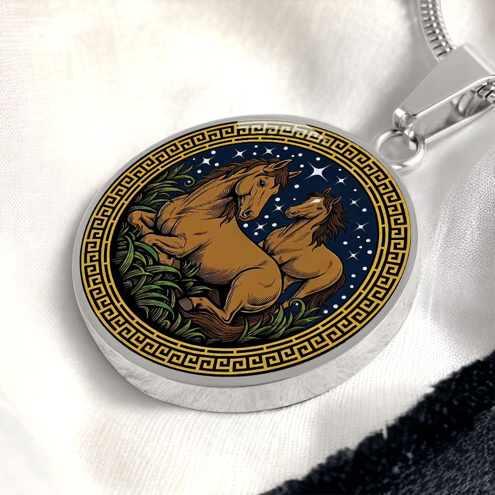 Horse and Horse Necklace - Couples Chinese Zodiac Animal Pendant Jewelry