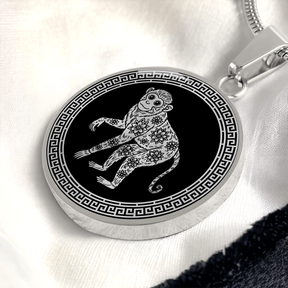 Monkey Necklace Chinese Zodiac Animal Pendant Jewelry