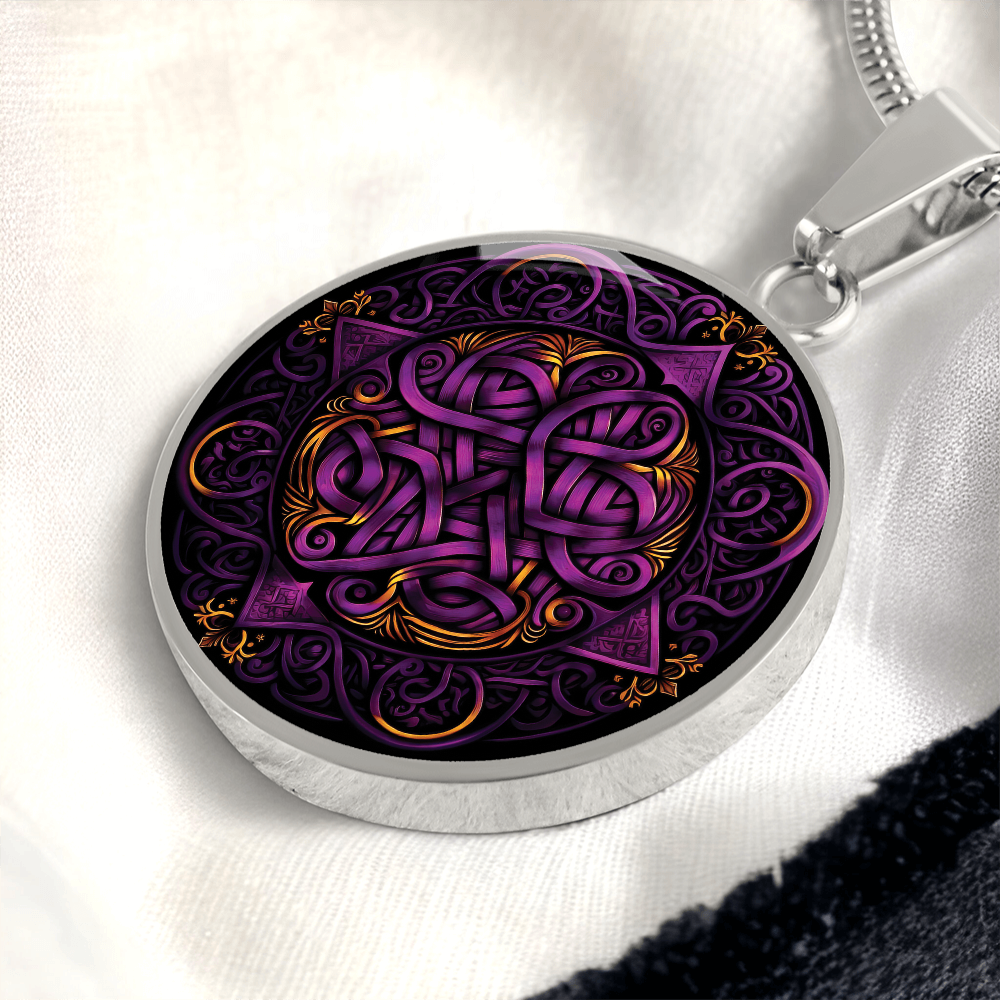 Purple Celtic Knot Necklace - Romantic Pendant Jewelry