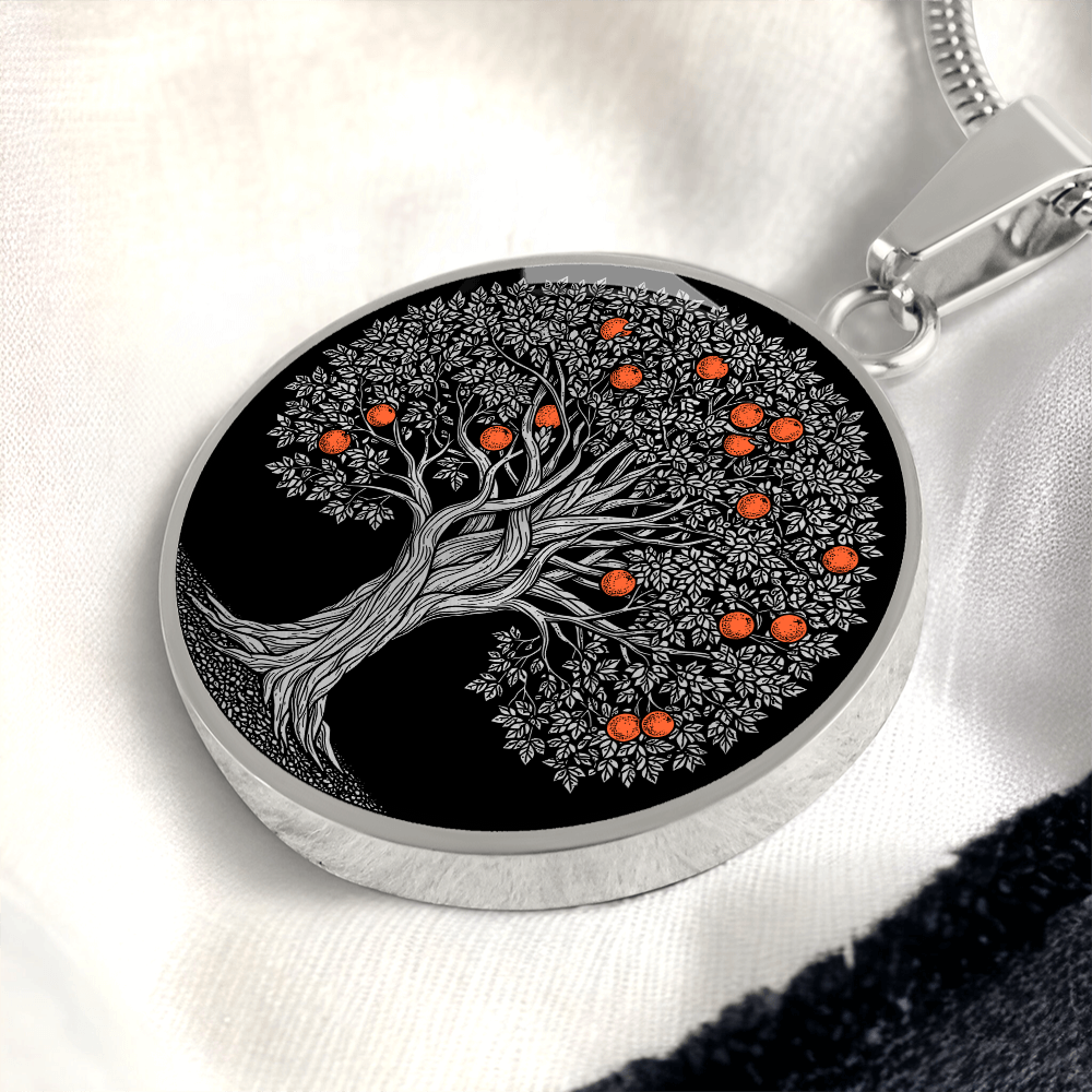 Orange Tree Necklace - Symbolic Charm Pendant Jewelry