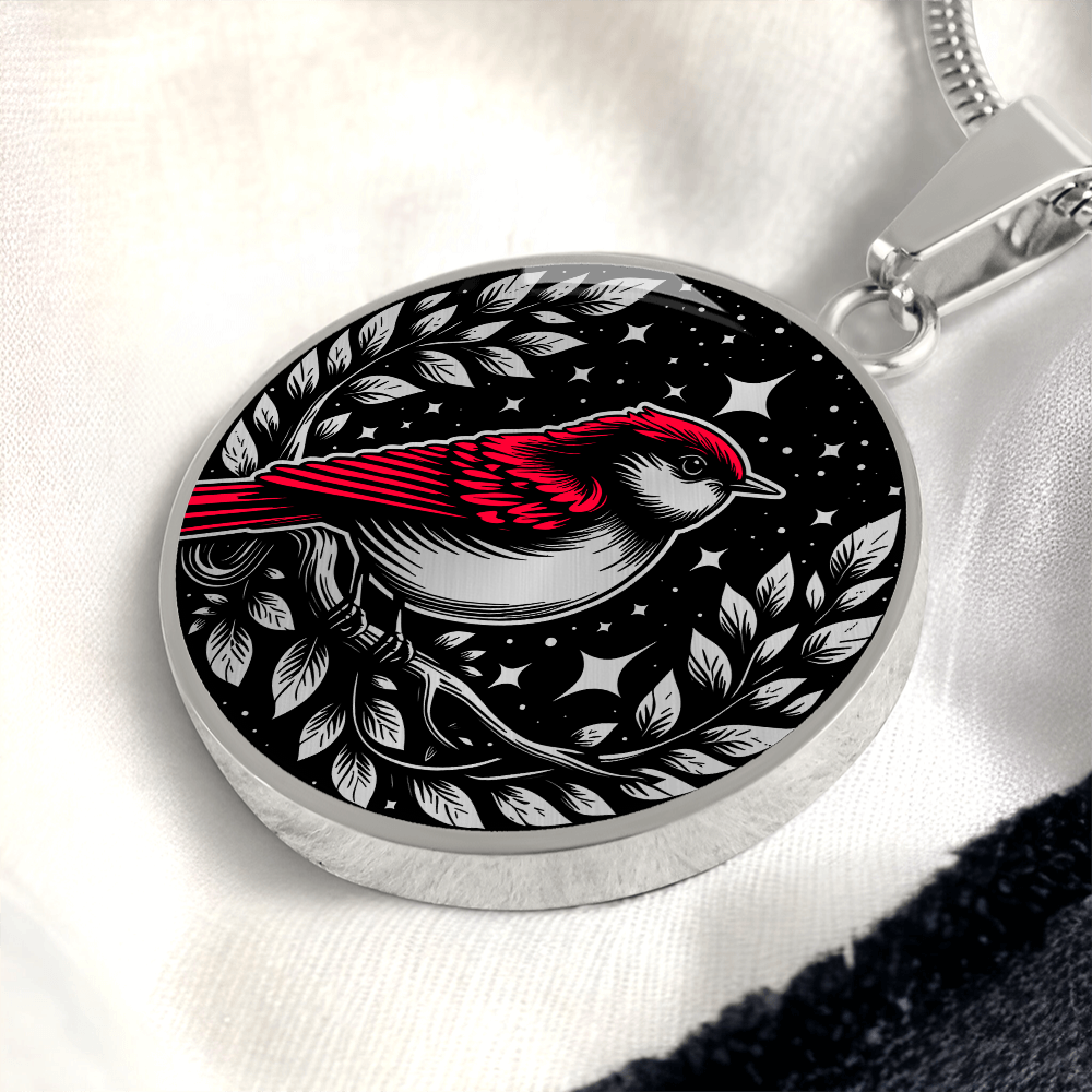 Red Bird Necklace - Wildlife Pendant Jewelry