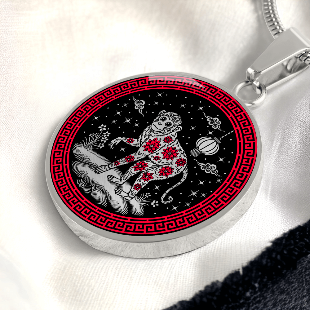 Monkey Necklace Chinese Zodiac Animal Pendant Jewelry