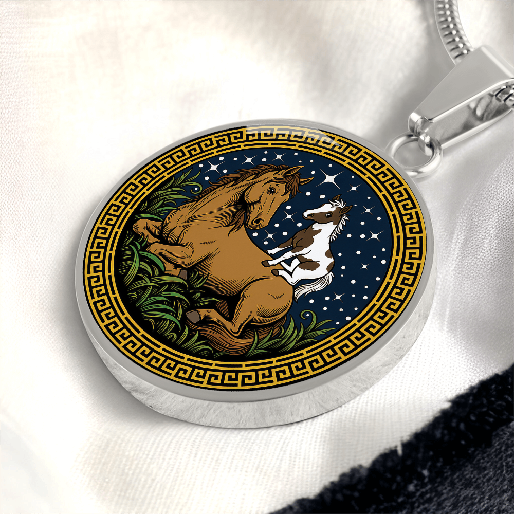 Horse and Horse Necklace - Couples Chinese Zodiac Animal Pendant Jewelry