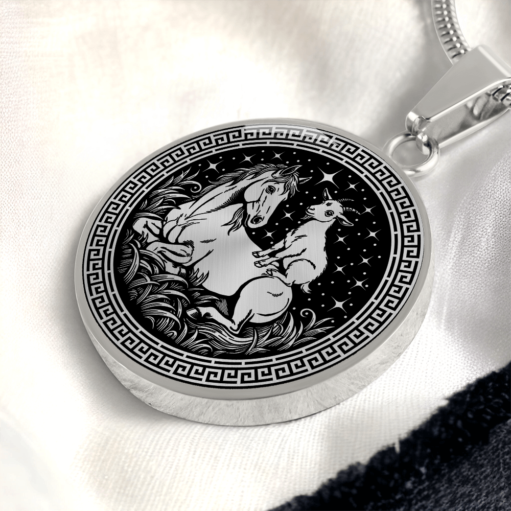 Goat and Horse Necklace - Couples Chinese Zodiac Animal Pendant Jewelry