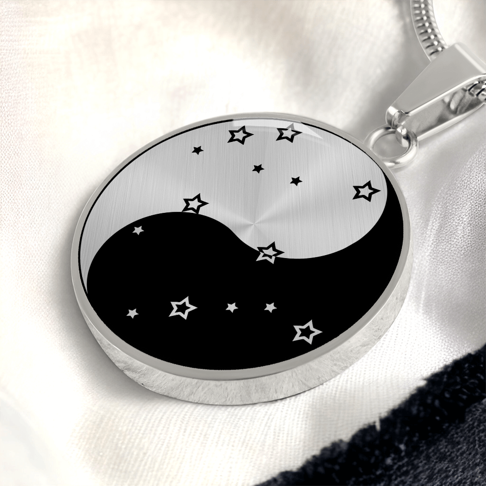 Gemini Yin Yang Pendant Necklace - Zodiac Constellation Jewelry