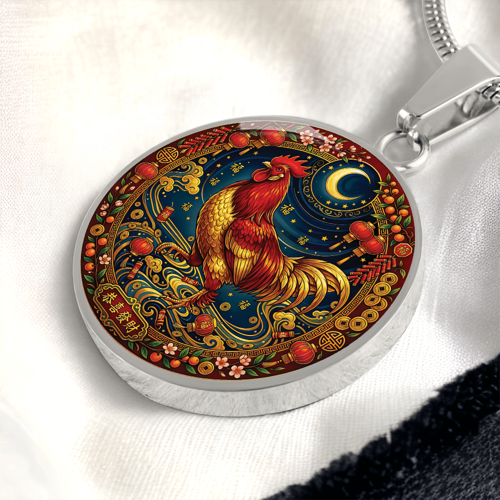 Year of The Rooster Necklace - Chinese Zodiac Animal Charm Pendant Jewelry
