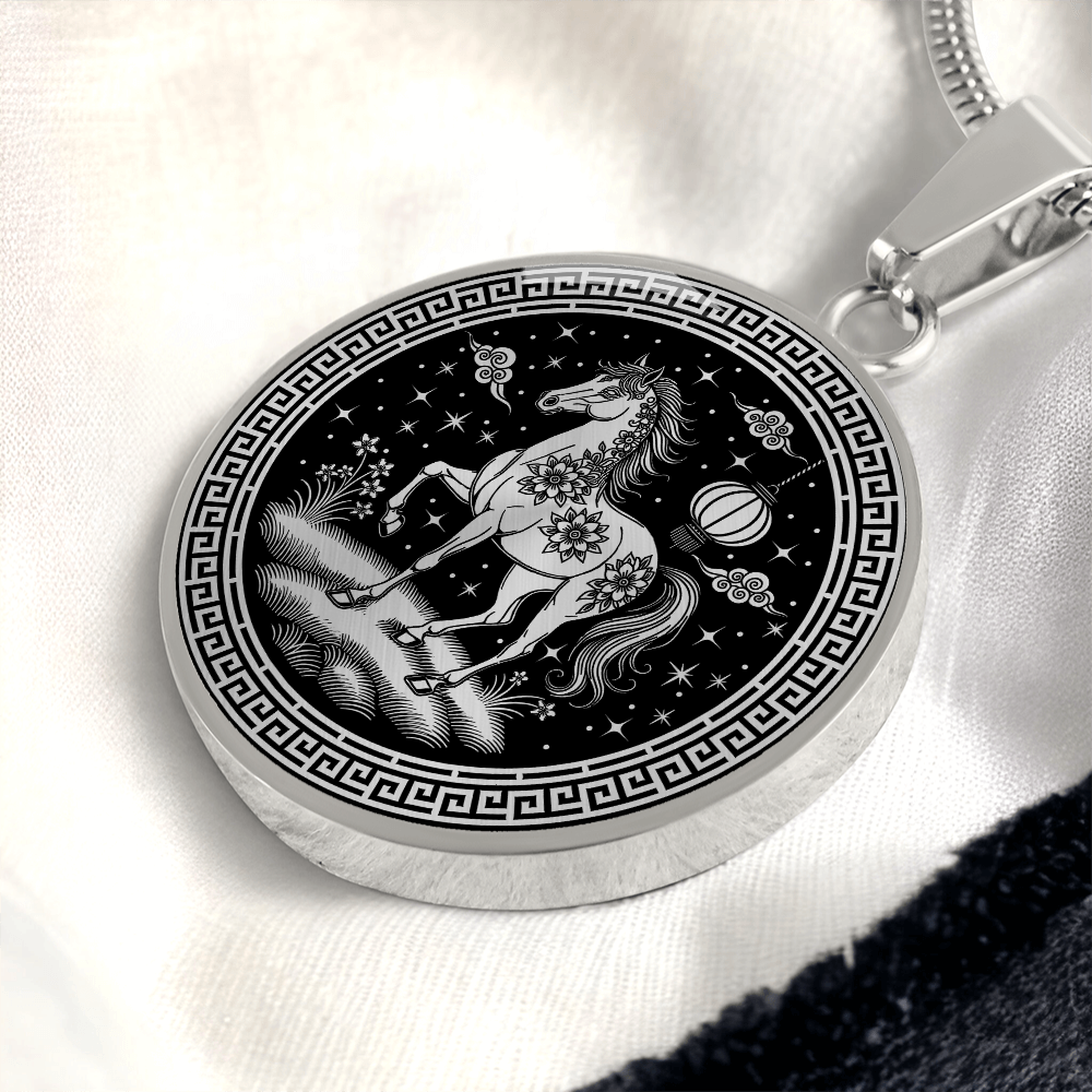Horse Necklace Chinese Zodiac Pendant Jewelry