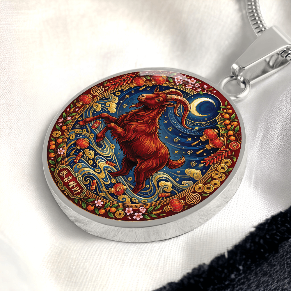 Year of The Goat Necklace - Chinese Zodiac Animal Charm Pendant Jewelry